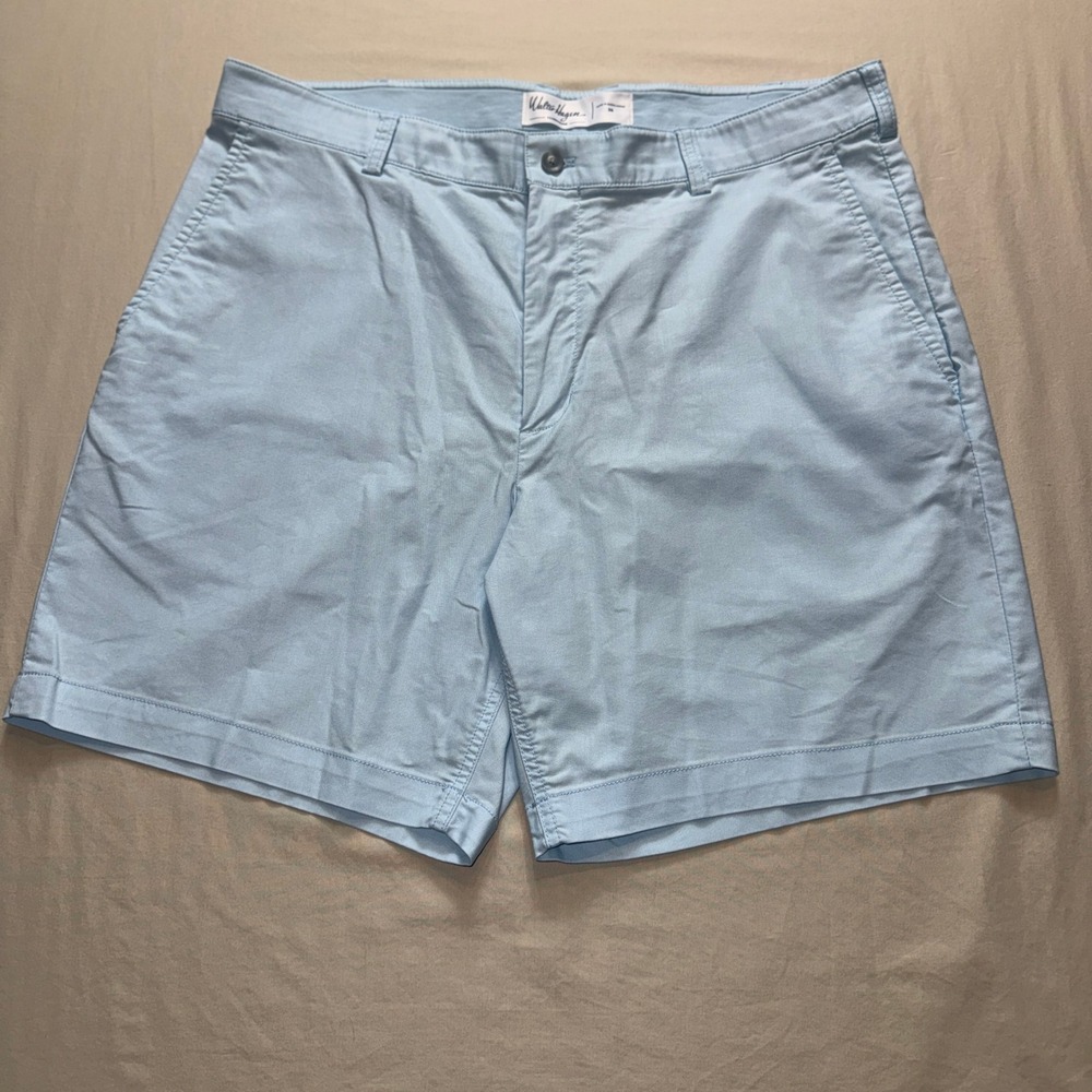 Walter Hagen Clubhouse Mens Golf Shorts Light Blue Size 36 Stretch Flat Front